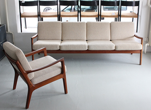 Sofa und zwei Sessel von Ole Wanscher Sofa und zwei Sessel von Ole Wanscher