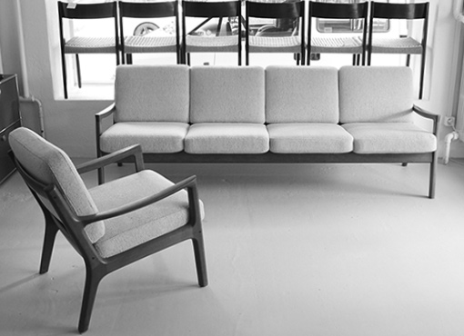 Sofa und zwei Sessel von Ole Wanscher Sofa und zwei Sessel von Ole Wanscher