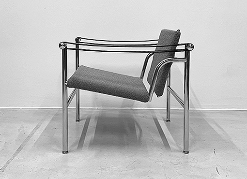 LC1 Sessel von Wollstoffbezug